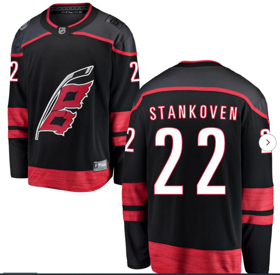 Men Carolina Hurricanes #22 Stankoven black 2026 NHL Jersey